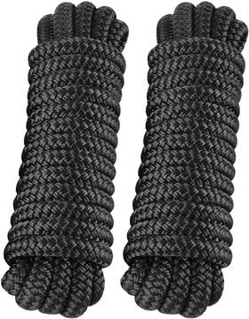 Dlb1225bk02 J-fm Twnthsd Dock Lines 1/2 Inch X 25ft Double Braided Nylon Boat - Premium Ro