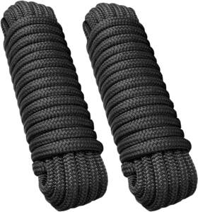 Dlb3825bk02 J-fm Twnthsd Dock Lines 2 Pack 3/8 Inch X 25ft Double Braided Nylon Boat With A 12