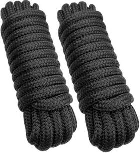 Dlb5815bk02 J-fm Twnthsd Dock Lines 2 Pack 5/8 Inch X 15ft Double Braided Nylon Boat With A 15