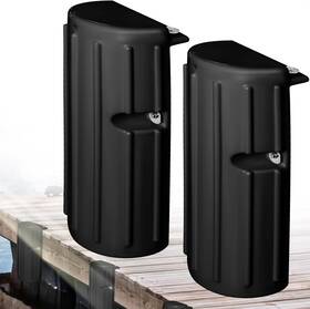 X004hzz0mx Jyincped 2pk Boat Dock Bumper Fenders For Edge Or Side/marine Guards With Hardware-black