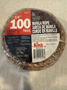 5271236 Koch 3/8 Inch X 100ft Treated Manila Rope Boat Dock Tree Work Farm Nautical Art Craft