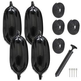 Law130350 Labwork 4 Black 5.5 Inch X 20 Ribbed Marine Boat Fender Vinyl Bumper Dock Shield Protection