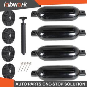 Tl21725q Labwork 4 Ribbed 5.5 Inch X20 Boat Fender Vinyl Bumper Dock Shield Protection Black