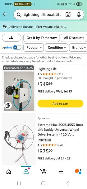 20222609 Lightning Lift Boat Motor Kit Universal Drill Powered Hoist
