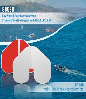 Meu2098001 M-tools 80638 Bow Guard 9 Inch X 8.75 Stainless Steel Boat Protector With Notch