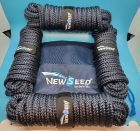 A7902-2111 Malze Dock Lines Nylon Rope For Boats Double Braided 4 Pack 15ft Boat Acc