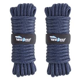 Ndlz2 Malze Malze-newseed Dock Lines 2 Pack 3/8 Inch X 25ft Double Braided Nylon Boat Rope Wit