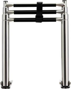 Manifish 631105663175 Manifish-made 3 Step Boat Ladder Stainless Steel Telescoping Silver And Black