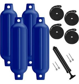 Marine Boat Fender 4.5 16 Fenders 4 Pack Inch Inflatable Ribbed - Bumpers