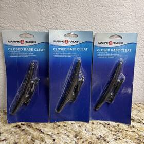 0217-3228039 Marine Raider 5 Inch Closed Base Cleat Black Nylon Pre-drilled Holes For #.25 Screws