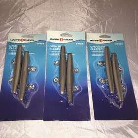 Marine Raider 400110403003 4.5 Inch Open Base Cleats- 3 Sets Of 2 Predrilled Base. Lot 6 Tot