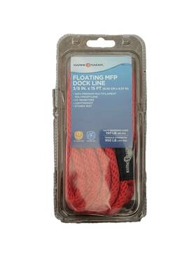 Fsmrmc9001 Marine Raider Dock Line Mfp 3/8 Inch X 15ft Red Floating Polypropylene Rope New