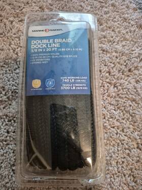 Fsmrmc9017 Marine Raider 1 Pack 3/8 Inch 20ft Double Braid Dock Line Mooring Rope Black
