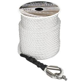 Marine System Mnsa38w 3/8 Inch X 150ft White Nylon 3 Strand Anchor Rigging Line Rope 1 Pcs