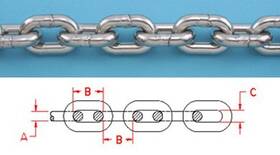 S0601-0007 Marinenow 766-75 75 Ft Stainless Steel Anchor Chain 316l 1/4 Inch Din 766 Bbb Repl