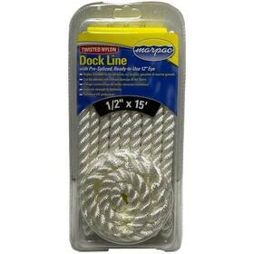7-6354 Marpac Boat Rope Dock Line Twisted Nylon 1/2 Inch X 15 - New In Box