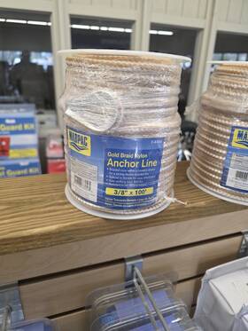 7-6450 Marpac .7-6450 Anchor Line Rope Gold 3/8 Inch X100 Braid Nylon Boat Marine