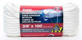 459021bgts Mibro 458901bgts 3/8in X 100ft Nylon Double Diamond Braid Marine Anchor Line
