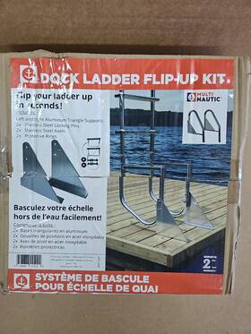 15529 Multinautic Dock Ladder Aluminum Flip Up Kit - Not Included