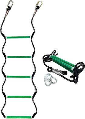 5s-rl-01 Mvbouresu Boat Rope Ladder Heavy Duty Climbing 5 Step - Green Black Yellow