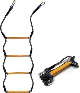 Rl01 Mvbouresu Boat Rope Ladder Heavy Duty Climbing 400lbs 4 Step Black Yellow