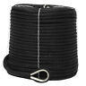 Nbem-0148-bk01 Realplus Real Plus Double Braid Black Nylon Boat Rope Mooring