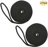 Nbj354-bk02 Novelbee Pack Black Double Braid Nylon Dock Line Spliced Soft