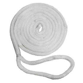 76547 New England Ropes 3/8inch Double Braid Dock Line White 15foot