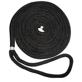 C5054-16-00025 New England Ropes 1/2 Inch X 25ft Nylon Double Braid Dock Line - Black