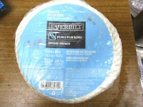 385813 New Everbilt Twisted Nylon Rope 1/2inch X 50foot Mildew And Rot Resistant 525lbs Load