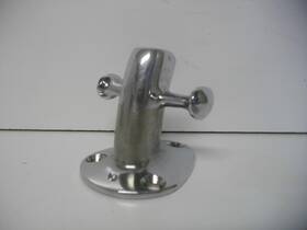 290-4 Nicson Vintage Single Cross Bollard Chrome Plated Brass Boat Marine