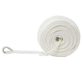 Nbem-0146-wt01 Novel Bee 3/8inch X 100foot White Double Braid Nylon Anchor Rope Dock Line With Thimble