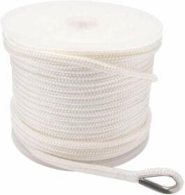 Nbjk-0416-wt Novelbee 1/2 In X 50 Ft Double Braid Nylon Anchor Line With Stainless Thimble