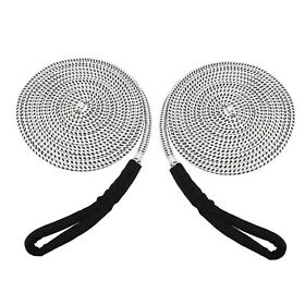 Nbem-0341-02 Novelbee 2pcs Double Braid Nylon Dock Line Mooring Rope With Loop Chafe Guard