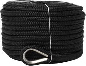 Nbem-0156-bk01 Novelbee 5/8 In X 200 Ft Double Braid Nylon Anchor Line With Stainless Thimble