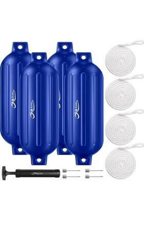 Bocqqyj2r1 Obakl Boat Fenders 4 Pack 10 30 Twin Eye For Docking With Rope And Pump