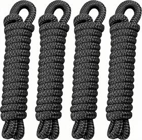 Flp3810bk04 Pacthsd 4 Pack 3/8 Inch X 10 Ft Boat Fender Lines - Marine Grade Nylon R