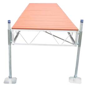 10507 Patriot Docks 24ft L X 4ft W Straight Stationary Dock Brown Aluminum Decking