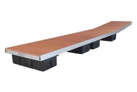 10582 Patriot Docks 24ft L X 4ft W Low Profile Floating Dock Brown Aluminum Decking