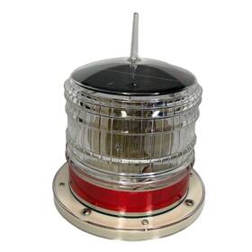 Pilotlights.net 616453978737 Marine Solar Warning Light - Red Led Dock Barge Safety Beacon 2nm