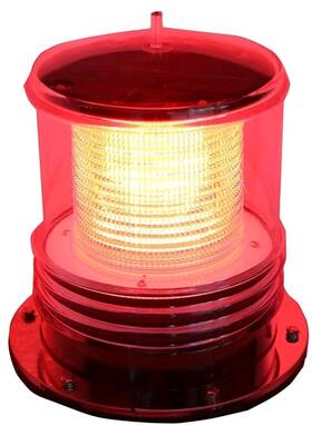 Pilotlights.net 616453980983 Marine Solar Warning Light - Red Led Dock Barge Safety Beacon 2nm