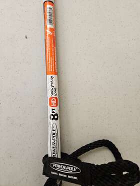 Power-pole 3/4-8ft Shallow Water Anchor Pin Black 3/4 Inch X 8 Ft. With Lanyard System Used