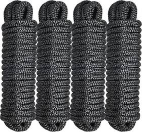 Propeltech 639395295311 4 Pack 1/2 Inch X 25 Boat Dock Lines Pre-spliced With A 12 Eyelet-black