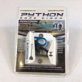 Python Rope Cinch 644824703787 White Pontoon Boat Fender Hanger With Safety Lever Used