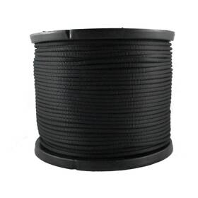 Quality Nylon Rope 804879571155 1/4 Inch Black Dacron Polyester - 500 Foot Spool Industrial High Uv