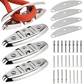 Racewill 11029095 4 Pack 5 Inch Boat Folding Cleats 316 Stainless Steel Flip-up Dock Rope
