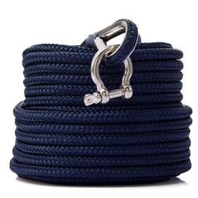 Rainier Supply Co Rsalh-5014-nbl 1/4 Inch X 50ft Navy Blue Nylon Anchor Rope 316 Stainless Thimble Shackle