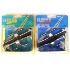 Reese 037598200239 Lot Of 2x Pairs Connection Chrome Plated Boat Cleats Rope Hooks 4 Total