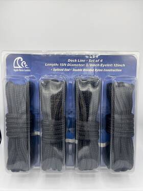 Regatta Marine Essentials 045921490462 Double-braided Nylon Dock Line From Black L 15 Ft