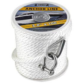 Robbor 744985369119 Anchor Rope 3/8 Inch 100ft Solid Braid Mfp Line With Stainless Steel T